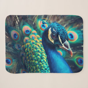 Peacock Profile Sherpa Blanket