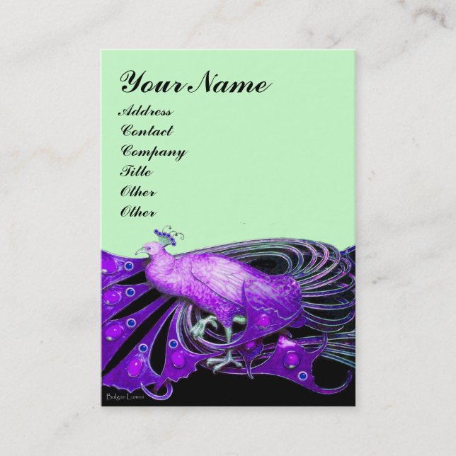 PEACOCK purple Business Card (Front)