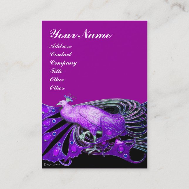 PEACOCK purple Business Card (Front)
