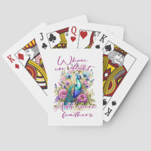 Peacock Purple Teal Feathers Funny Playing Cards