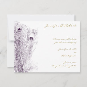 Peacock Regency in Purple Save the Date Card