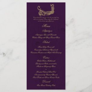 Peacock Regency in Purple Wedding Menu