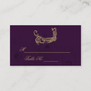 Peacock Regency in Purple Wedding Place Card