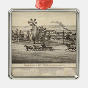 Peacock res, Willow Glen Metal Ornament