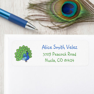Peacock Return Address Labels