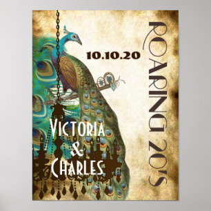 Peacock Roaring 20's Wedding Poster