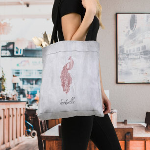 Peacock rose élégant Sac fourre-tout personnalisé