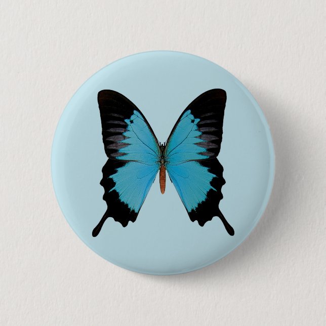 Peacock Royal 2 Inch Round Button (Front)