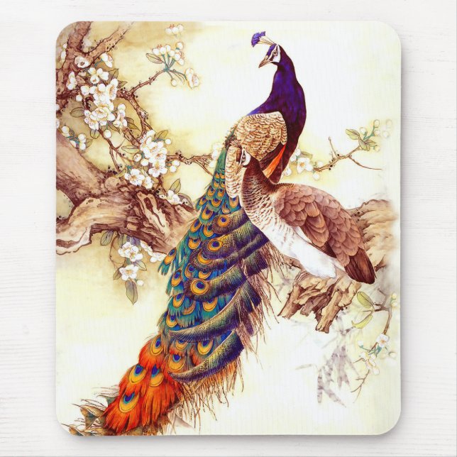 Peacock Royal Mouse Pad (Front)