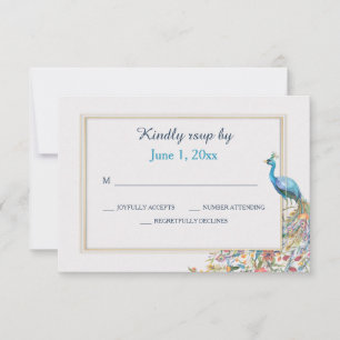 Peacock RSVP Cards