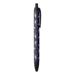 Peacock Sari Pattern Black Ink Pen