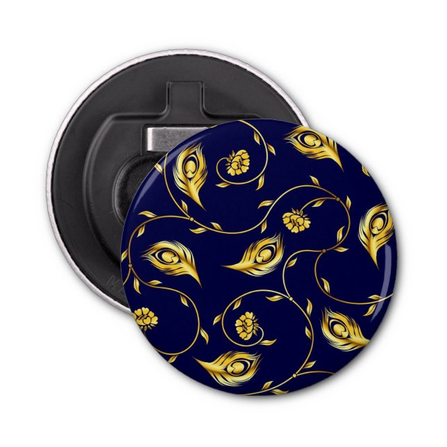 Peacock Sari Pattern Bottle Opener (Front)