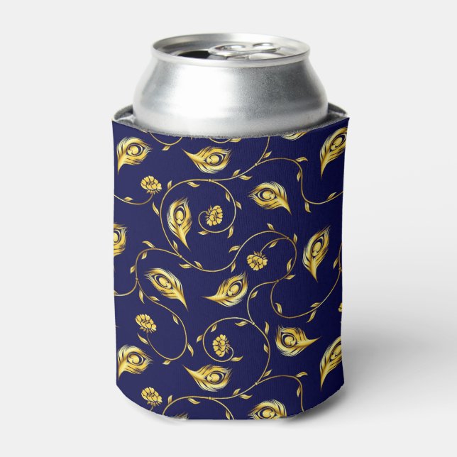 Peacock Sari Pattern Can Cooler (Can Front)