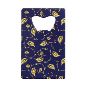 Peacock Sari Pattern Credit Card Bottle Opener