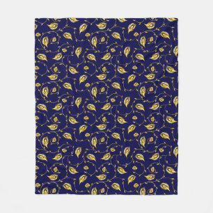 Peacock Sari Pattern Fleece Blanket