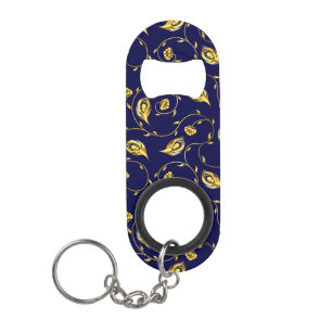 Peacock Sari Pattern Keychain Bottle Opener