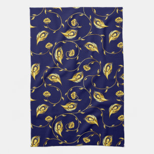 Peacock Sari Pattern Kitchen Towel