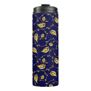 Peacock Sari Pattern Thermal Tumbler