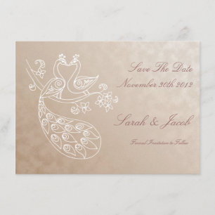 Peacock Save-The-Date, Alpana style Save The Date