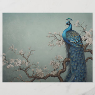 Peacock Scrapbook Journal Paper