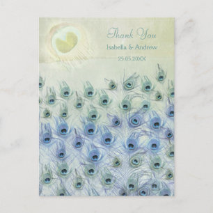 Peacock Sea Fantasy Wedding  Thank You Card
