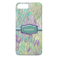 Peacock Sea Glass Mosaic Feather Impressionistic