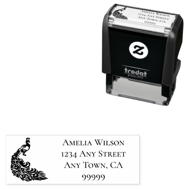 Peacock Self-inking Stamp (In Situ)