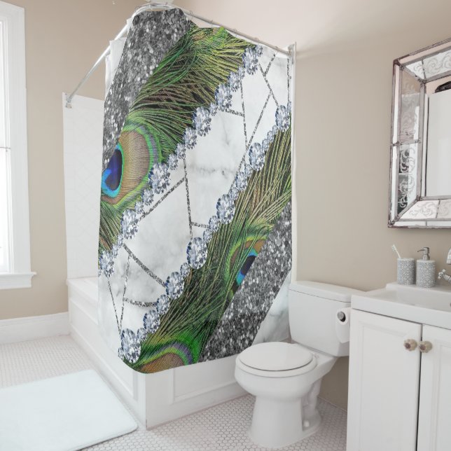 Peacock Shower Curtain (In Situ)