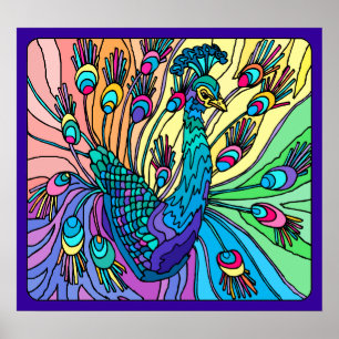 Peacock Shows Its Feathers: Poster