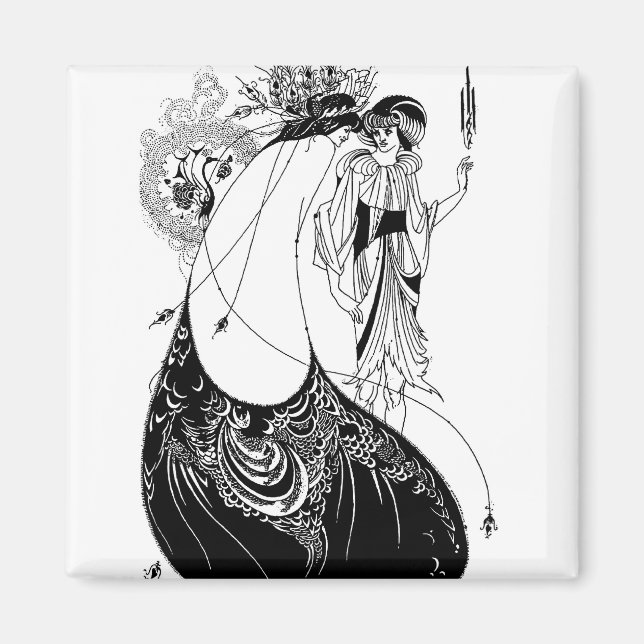 Peacock Skirt Beardsley Art Nouveau Magnet (Front)