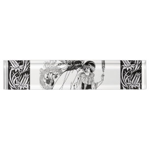 Peacock Skirt Beardsley Art Nouveau Nameplate