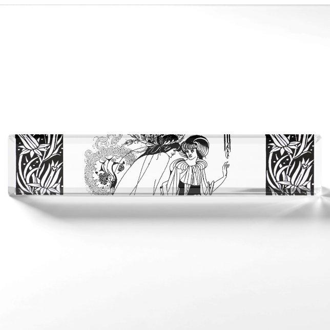 Peacock Skirt Beardsley Art Nouveau Nameplate (Front)