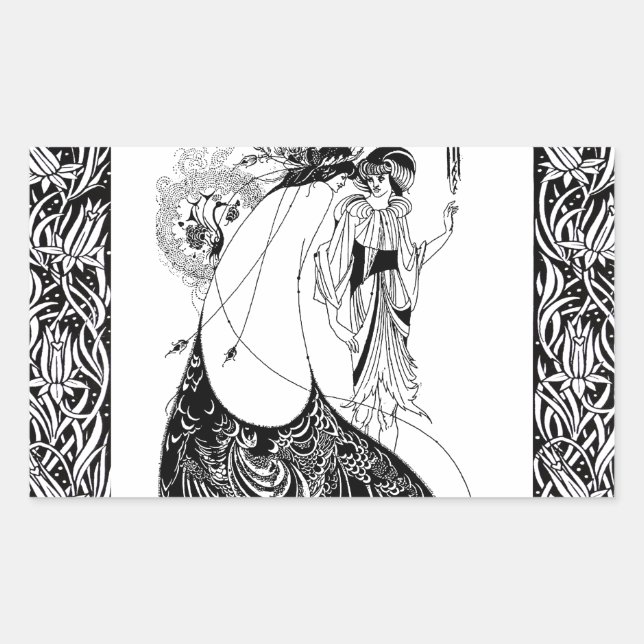 Peacock Skirt Beardsley Art Nouveau Sticker (Front)