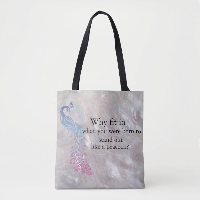 Peacock Slogan tote (Front)