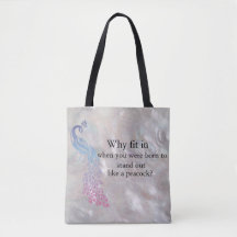 Peacock Slogan tote
