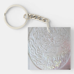Peacock Snow Sculpture, Hotel de Glace, Quebec Keychain