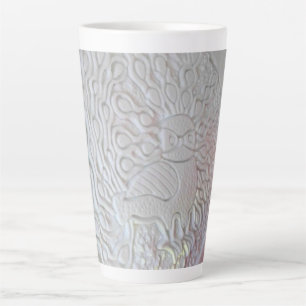 Peacock Snow Sculpture, Hotel de Glace, Quebec Latte Mug