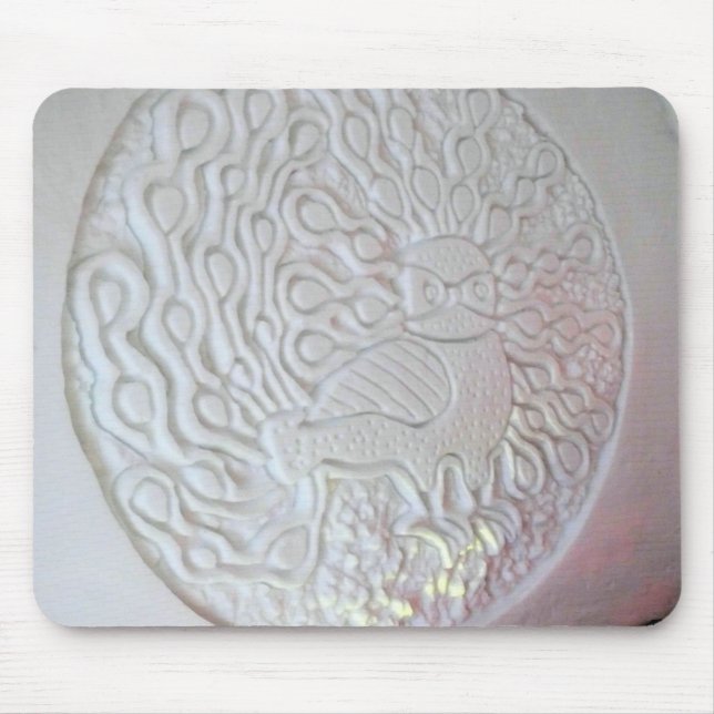 Peacock Snow Sculpture, Hotel de Glace, Quebec Mouse Pad (Front)