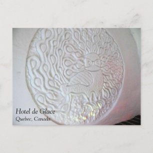 Peacock Snow Sculpture, Hotel de Glace, Quebec Postcard