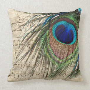 Peacock Song Throw Pillow