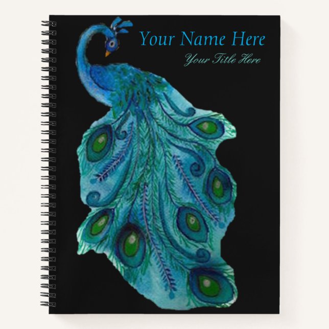 Peacock Spiral Sketchbook Notebook (Front)