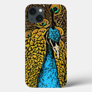 Peacock Splendour Illustration iPhone 13 Case