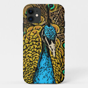Peacock Splendour Illustration iPhone 11 Case