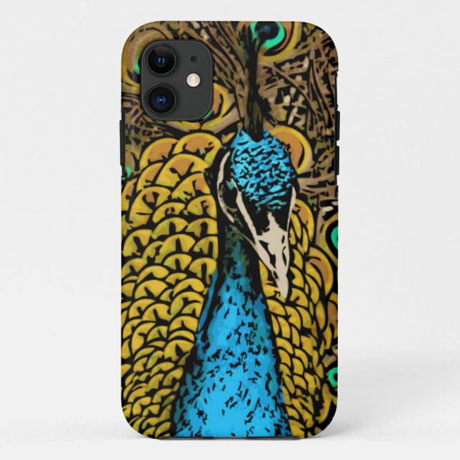 Peacock Splendour Illustration Case-Mate iPhone Case (Back)