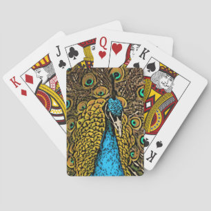 Peacock Splendour Illustration Playing Cards