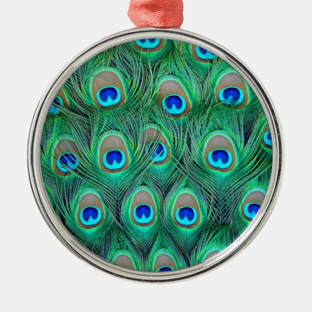 Peacock Splendour Metal Ornament (Front)