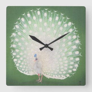 Peacock Square Wall Clock