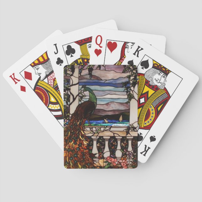 Peacock Stained Glass Playing Cards (Back)