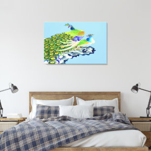 Peacock Standing 3 Wrapped Canvas Print