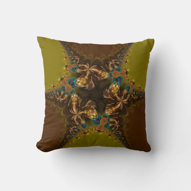 Peacock Star Dentelle fractale Big Coussin de cous (Recto)